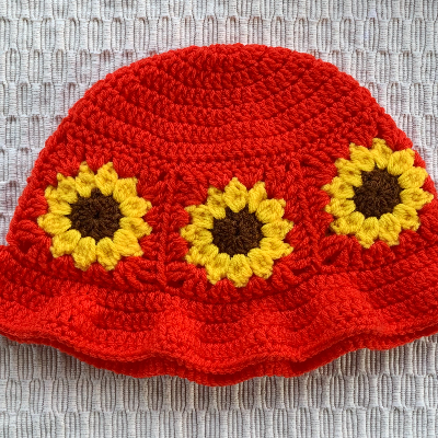 Sunflower Crochet Bucket Hat