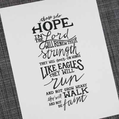 Isaiah 40:31 Hand Lettered Print
