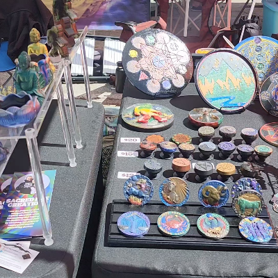 Orgonite Coins, Charging Plates, Phone Stickers, Figure Beings
