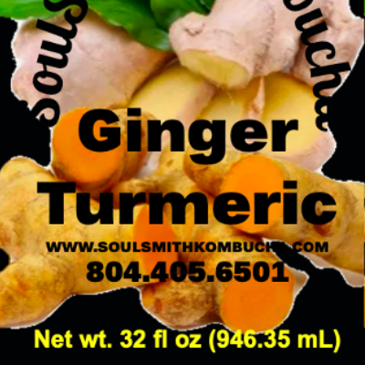 Soulsmith Ginger Turmeric Kombucha 32 Oz.
