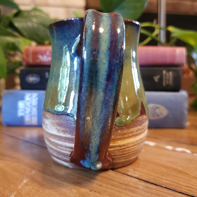 Handmade Ceramic Mug - Marbled - Green