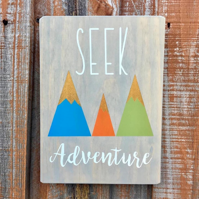 Seek Adventure Wooden Sign