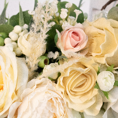 Mini Ivory Romance Luxury Faux Floral Front Door Wreath