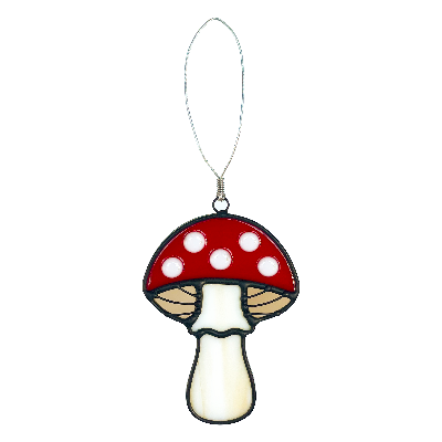 Stained Glass Spotted Toadstool Ornament