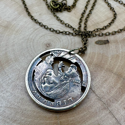 U.S. 2026 Oneida Allies One Dollar Hand Cut Coin Necklace