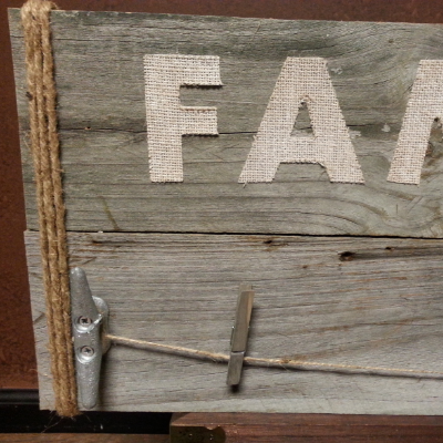 Rustic Family Photo Holder On Reclaimed Cedar Fence Planks