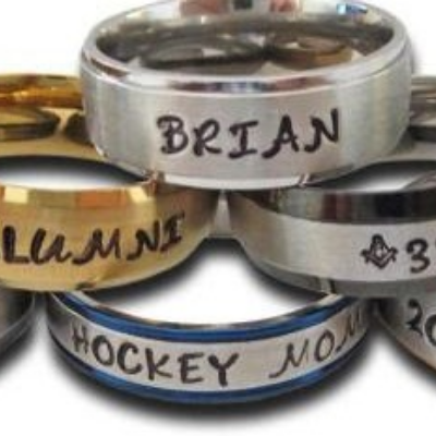 Personalized Stainless Steel Name Rings