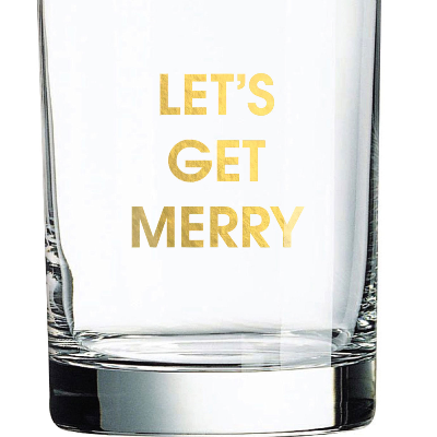 Let's Get Merry - Holiday Rocks Glass