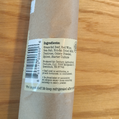 Grass-Fed Beef Salami