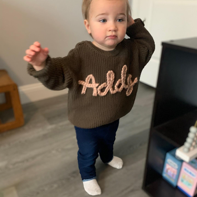 Custom Name Embroidered Toddler Sweater