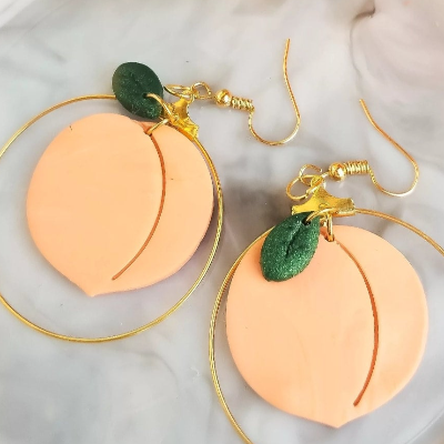 Peach Polymer Clay Earrings