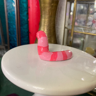 Pink Wormie Sculpture "Nanalan"