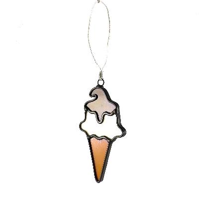 Stained Glass Ice Cream Cone Ornament