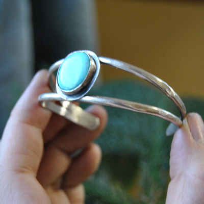 Royston Turquoise Double Band Cuff