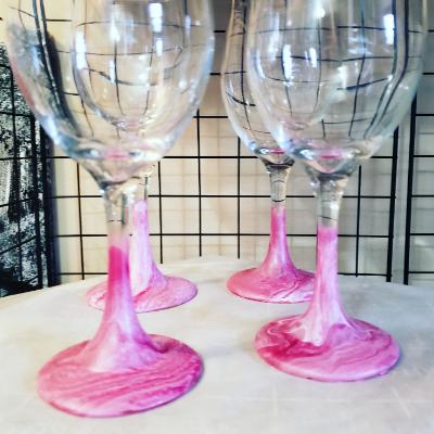 Hand Painted Wine Glasses