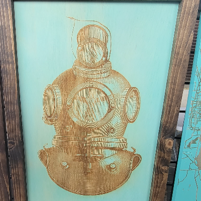 Wood Framed Lasered Picture