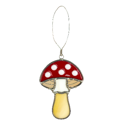 Stained Glass Spotted Toadstool Ornament