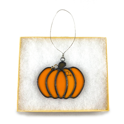 Stained Glass Pumpkin Ornament