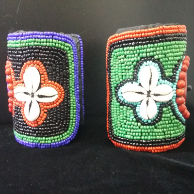 Bracelet Cuffs With Beads & Cowrie Shells