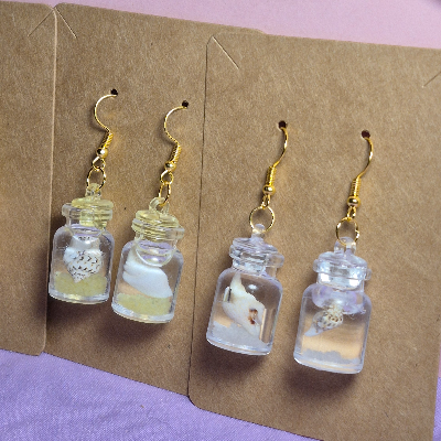 Shell In Bottle Glowing Earrings