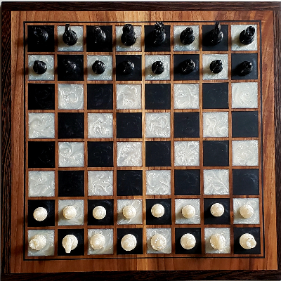 Custom Epoxy And Wood Chess Set