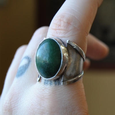 Song Of India Jade Sterling Ring