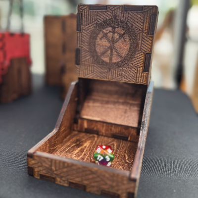 Wooden Dice Tower And Card Storage