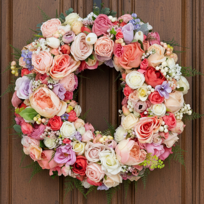Pink Opulence Front Door Decor Wreath