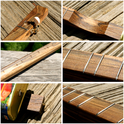 3 String Cigar Box Guitar, Amp, Capo, Slide & Guitar Pick Set