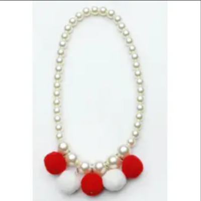 Little Girl's Chunky Necklace- Red/White