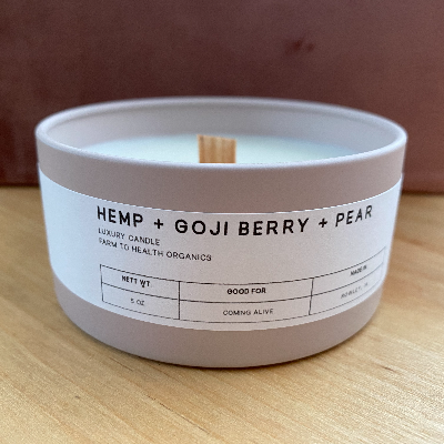 Hemp + Goji Berry + Pear Infused Woodwick Candle