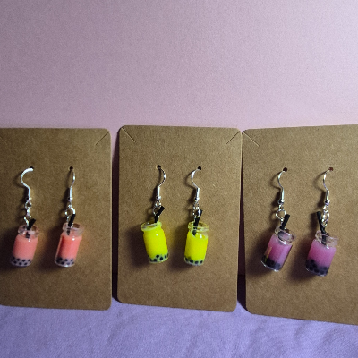 Illuminating Boba Tea Earrings