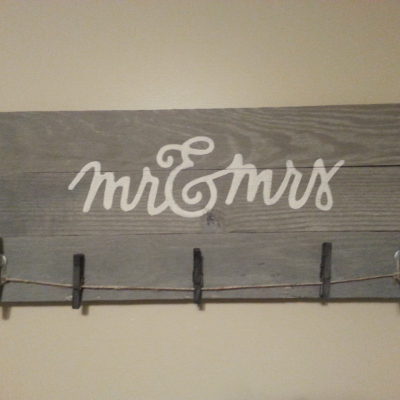 Rustic Wedding Photo Holder Mr. And Mrs. From Reclaimed Wood