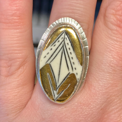 Bezel Set Rings With Custom Handmade Cabs By Sutton Ceramics