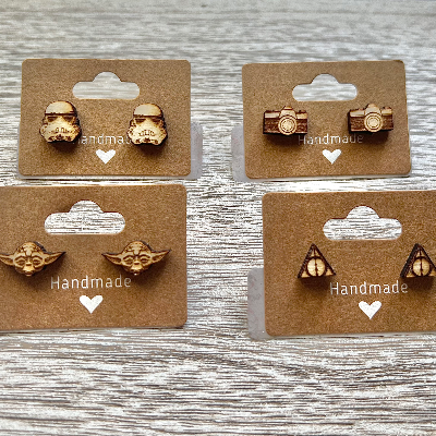 Wood Stud Earrings