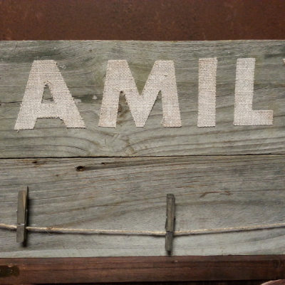 Rustic Family Photo Holder On Reclaimed Cedar Fence Planks