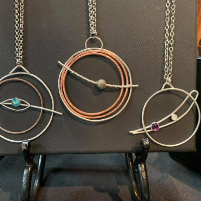Orbit Series Sterling Silver & Copper Pendants