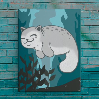 Cat Manatee Art Print