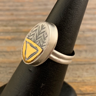Bezel Set Rings With Custom Handmade Cabs By Sutton Ceramics