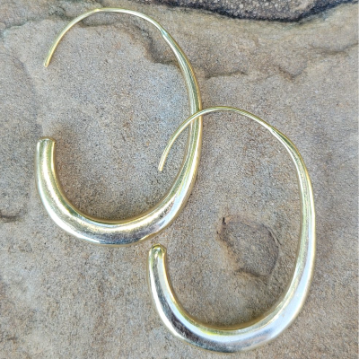 Continuous Curve Brass Earrings