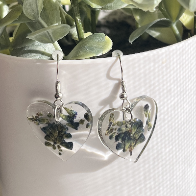 Lavender Heart Earrings