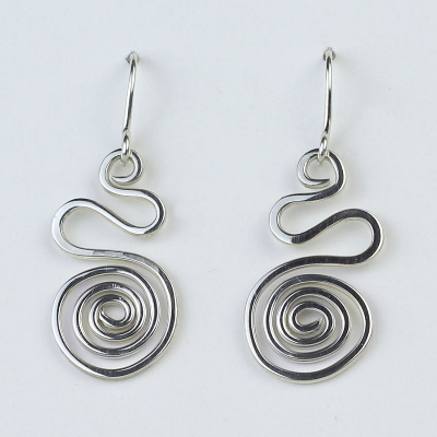 Sterling Silver Spiral Earring, Wire Jewelry Handmade - Symes Design -  Marketspread