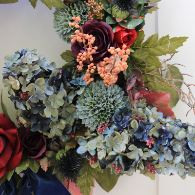 Indigo Harvest Fall Front Door Wreath