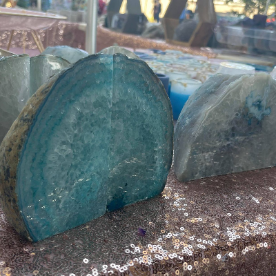 Polished Gemstone Agate Bookends