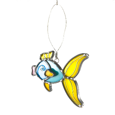 Stained Glass Tropical Fish Ornament