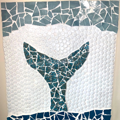 Mosaic Tile Artwork - Whale Tail