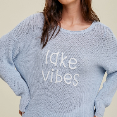 Lake Vibes Blue Sweater