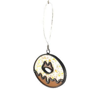 Stained Glass Donut Ornament