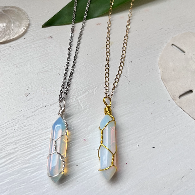 Wire Wrapped Crystal Necklace