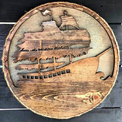 Handmade Pirate Ship Wall Decor